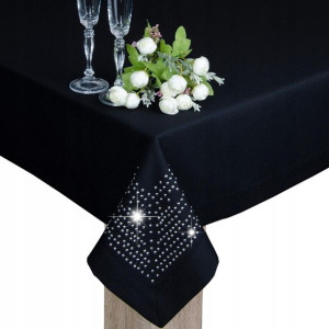obrus PANAMA DECOR dżety 180x140 czarny