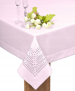 obrus PANAMA DECOR dżety 220x140 pudrowy róż