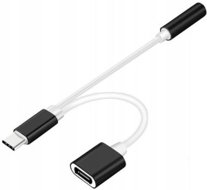 Adapter USB wtyk typC na gniazdo microUSB"C"+aux