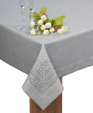 obrus PANAMA DECOR dżety 350x140 plamoodporny szar