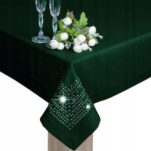 obrus PANAMA DECOR dżety 450x140 ciemna zieleń
