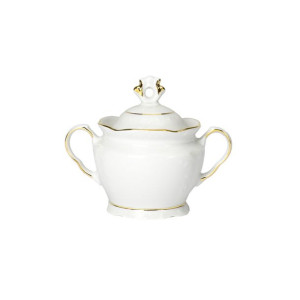 Cukiernica porcelanowa IRENA złoty pasek 350 ml