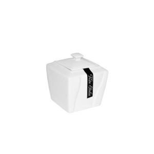 Cukiernica porcelanowa Viva biała 8,5x8,5x9,5 cm