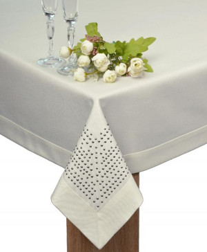 obrus PANAMA DECOR dżety 500x140 plamoodporny ekri