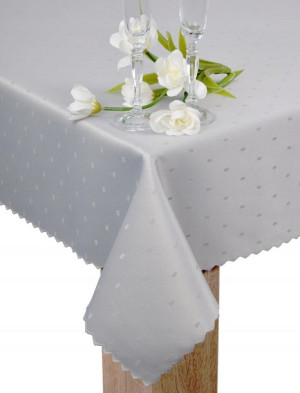 obrus PLAMOODPORNY 260x140 szary wzór XV AGMAR