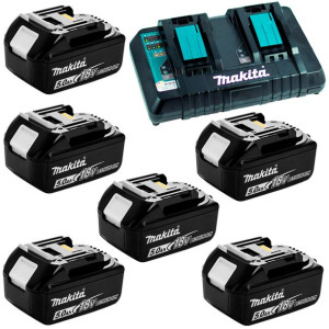 Szybka ładowarka DC18RD + 6x BL1850B 5Ah Makita