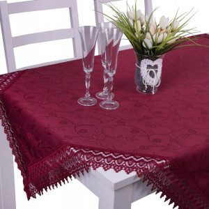 Obrus plamoodporny GIPIURA bordo 130x160 tk.127