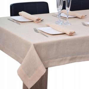 obrus plamoodporny gładki ASIA 180x140 beżowy