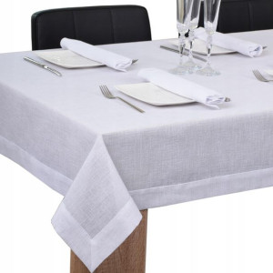 obrus plamoodporny gładki ASIA 300x140 biały