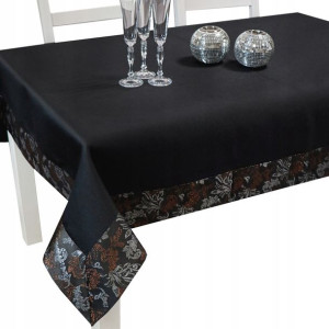Obrus plamoodporny MAGNAT 220x140 czarny sr-miedź