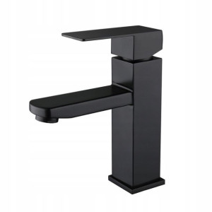 Delvant Square Bateria Umywalkowa Stal Czarna