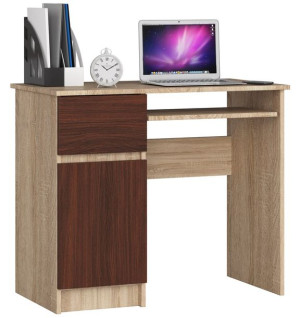 Biurko Komputerowe 90 Cm Piksel Lewe Sonoma / Wenge