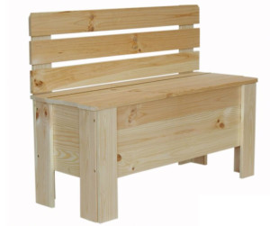 Ławka drewniana ze skrzynią B12L 54x71x29 Naturalna Drewno sosnowe Surowy