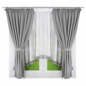 Komplet Firanka Z Zasłonami Styl Boho 300x160