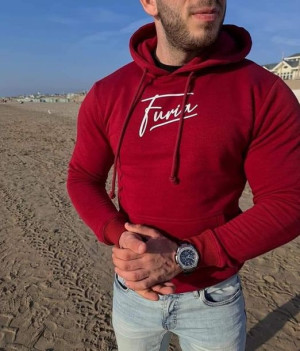 Bluza męska bordowa z kapturem Furia rozm.L