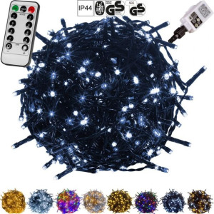 Lampki choinkowe 400 LED zimne białe IP44 Programator Pilot