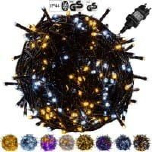 Lampki choinkowe 200 LED 20 m ciepłe/zimne białe IP44 sieciowe