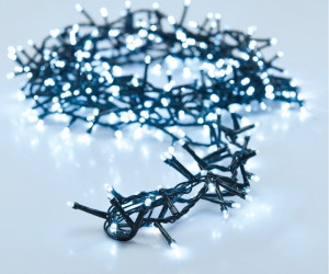 Lampki choinkowe 560 LED zimne białe 11m IP44 programator kabel zielony