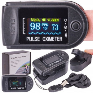 Pulsoksymetr Napalcowy Oksymetr Lcd Cms 50D Czarny