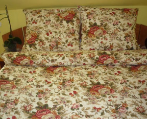 Pościel z kory 180x200 wzór 58/1 Mostowiak na guziki 100% bawełna gruba