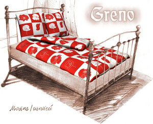 Pościel satynowa 200x220 Gold Line Modna Red Greno
