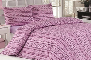 Pościel satynowa 200x220 Tweed Lila C8 Faro