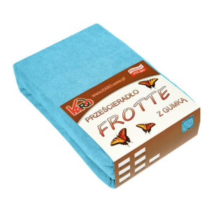 Prześcieradło frotte z gumką 200x220 turkusowe 030 grube 200g/m2 KARO