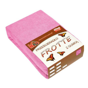 Prześcieradło frotte z gumką 90x200 różowe 020 grube 200g/m2 KARO
