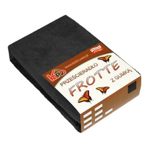 Prześcieradło frotte z gumką 90x200 czarne 044 grube 200g/m2 KARO