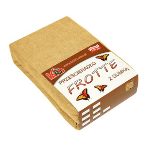 Prześcieradło frotte z gumką 90x200 musztardowe piaskowe 056 grube 200g/m2