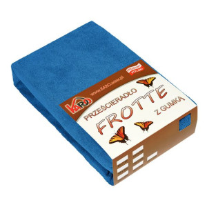 Prześcieradło frotte z gumką 140x200 chabrowe 032 grube 200g/m2 KARO