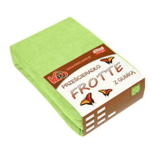 Prześcieradło frotte z gumką 140x200 limonkowe 058 grube 200g/m2 KARO