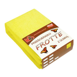 Prześcieradło frotte z gumką 180x200 żółte cytrynowe 004 grube 200g/m2 KARO