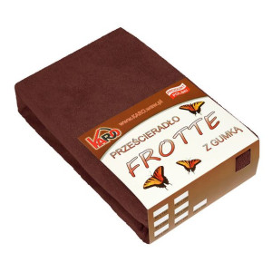Prześcieradło frotte z gumką 180x200 czekoladowe 042 grube 200g/m2 KARO
