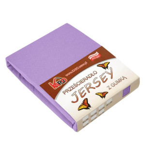 Prześcieradło jersey z gumką   80x160 fioletowe 022 grube 150g/m2 KARO