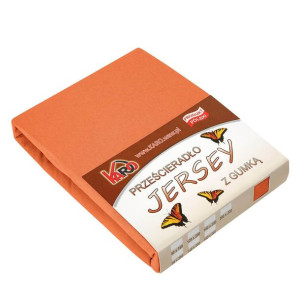 Prześcieradło jersey z gumką   80x160 rude terra 025 grube 150g/m2 KARO