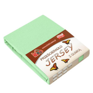 Prześcieradło jersey z gumką 140x200 seledynowe 012 grube 150g/m2 KARO