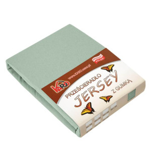 Prześcieradło jersey z gumką 180x200 oliwkowe 013 grube 150g/m2 KARO