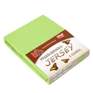 Prześcieradło jersey z gumką 180x200 limonkowe 058 grube 150g/m2 KARO