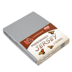 Prześcieradło jersey z gumką 180x200 szare 060 grube 150g/m2 KARO