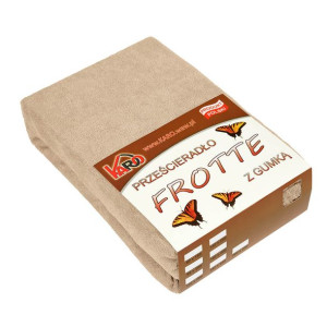 Prześcieradło frotte z gumką  60x120 beżowe 009 grube 200g/m2 KARO