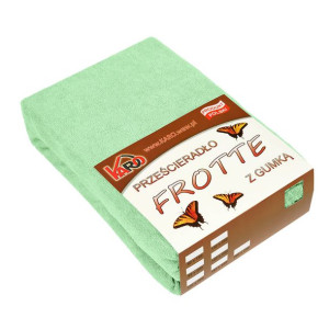 Prześcieradło frotte z gumką  60x120 seledynowe 012 grube 200g/m2 KARO
