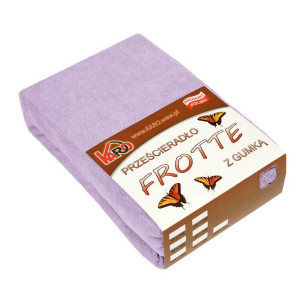 Prześcieradło frotte z gumką  80x160 wrzosowe 036 grube 200g/m2 KARO