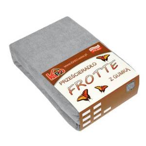 Prześcieradło frotte z gumką  80x160 szare 060 grube 200g/m2 KARO