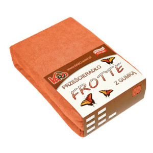 Prześcieradło frotte z gumką  80x160 rude terra 025 grube 200g/m2 KARO