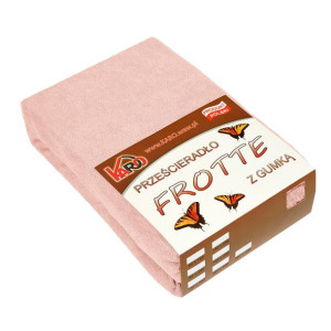 Prześcieradło frotte z gumką  70x140 łososiowe 006 grube 200g/m2 KARO