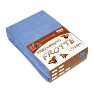 Prześcieradło frotte z gumką  70x140 niebieskie 038 grube 200g/m2 KARO