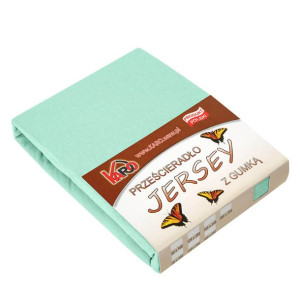 Prześcieradło jersey z gumką   70x140 pistacjowe 014 grube 150g/m2 KARO