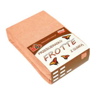 Prześcieradło frotte z gumką  70x140 morelowe 007 grube 200g/m2 KARO