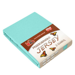 Prześcieradło jersey z gumką 90x200 miętowe 054 grube 150g/m2 KARO